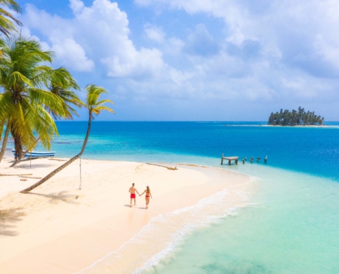 couple walking on beach